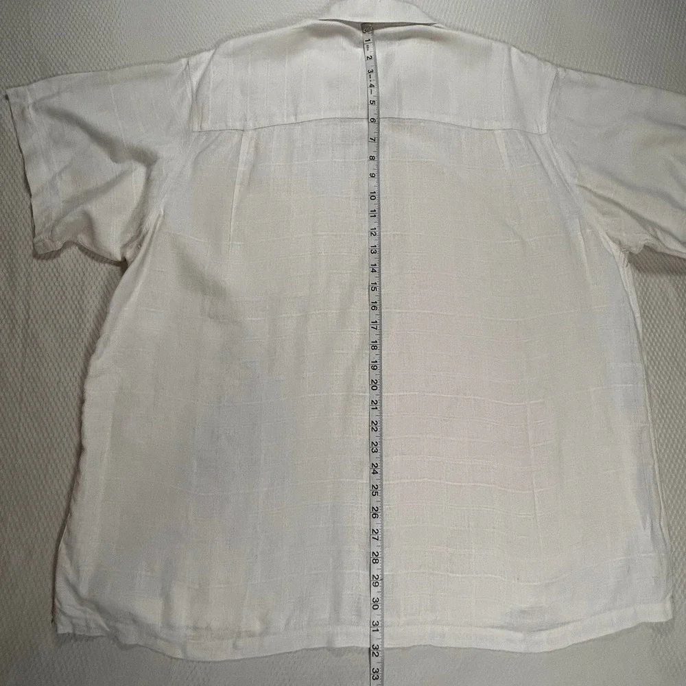 VTG Chereskin Linen Blend Short Sleeve Button Up Shirt Mens XXL Geometric Beachy